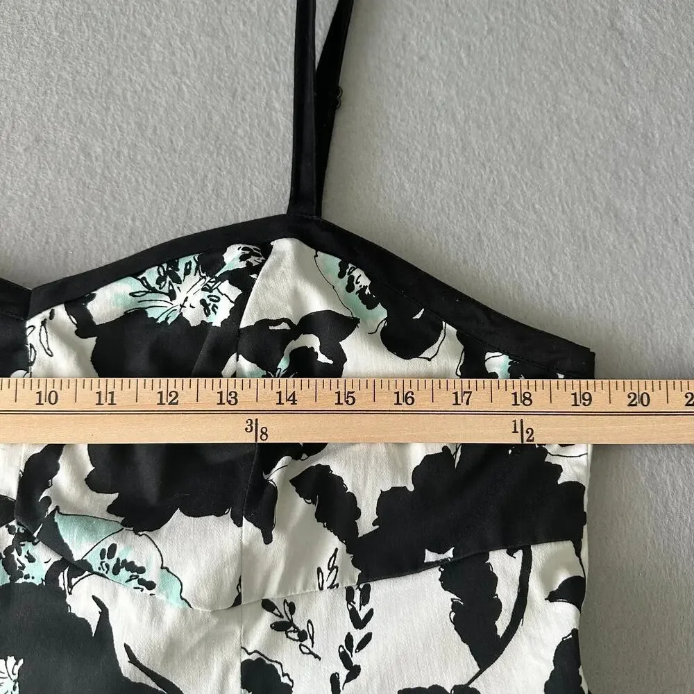 Torrid Floral Peplum Structured Tank Top Black White Lined Blouse Sz 1 / XL - Picture 7 of 12